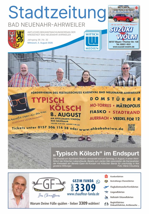 Stadtzeitung Bad Neuenahr-Ahrweiler Titelblatt 32/2026