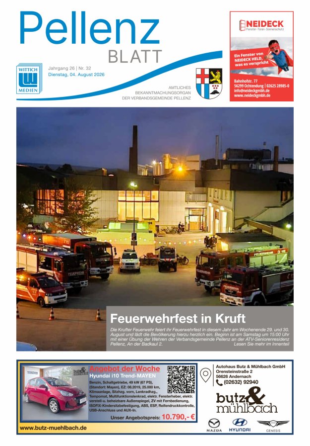 Pellenzblatt Titelblatt 32/2026