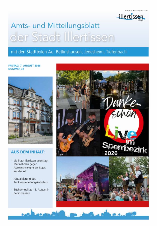 Amts- und Mitteilungsblatt Stadt Illertissen Titelblatt 32/2026