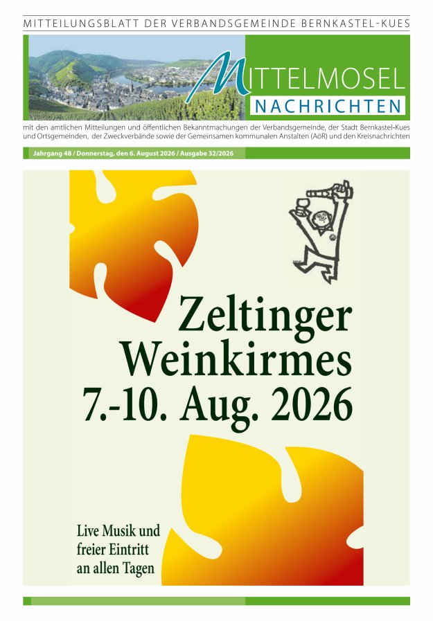 Mittelmosel-Nachrichten VG Bernkastel-Kues Titelblatt 32/2026