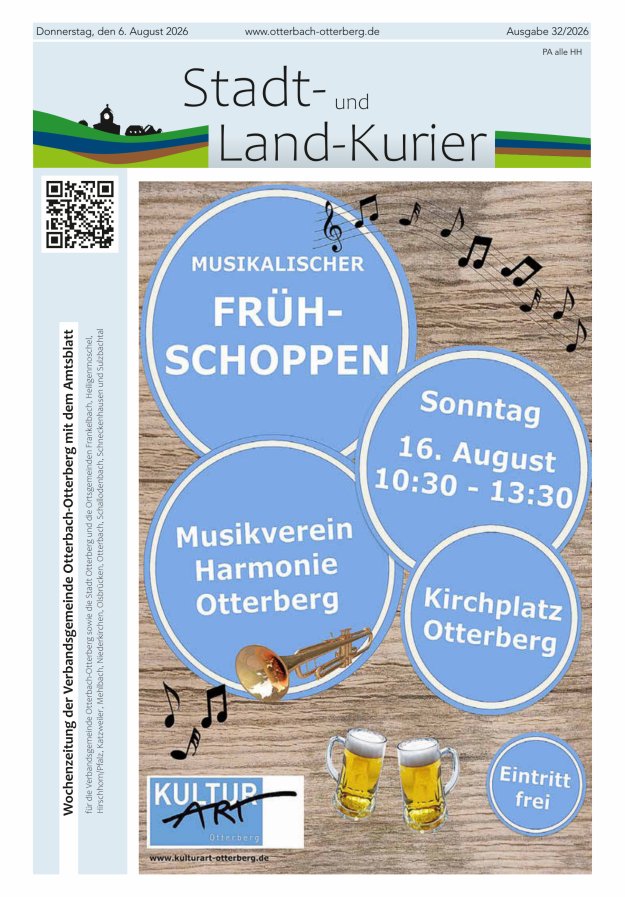Stadt- und Land-Kurier Otterbach-Otterberg Titelblatt 32/2026