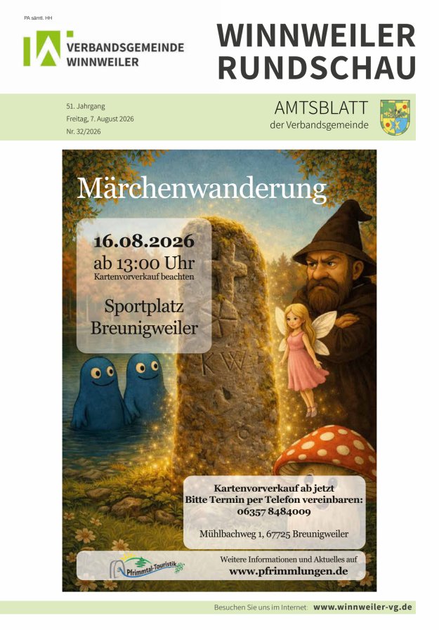 Winnweiler Rundschau Titelblatt 32/2026