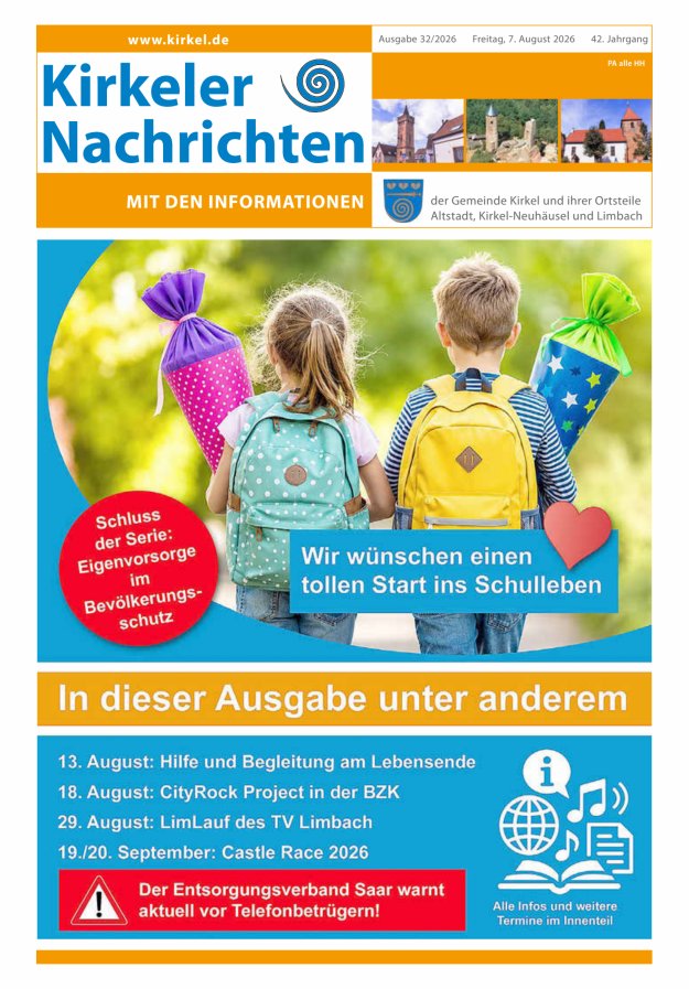 Kirkeler Nachrichten Titelblatt 32/2026