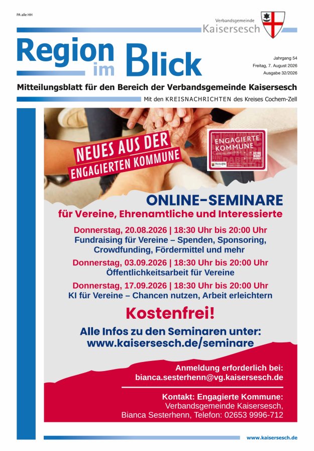 Region im Blick VG Kaisersesch Titelblatt 32/2026