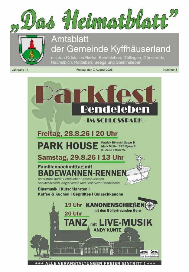 Das Heimatblatt Titelblatt 08/2026