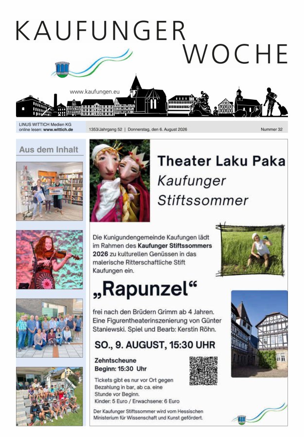 Kaufunger Woche Titelblatt 32/2026