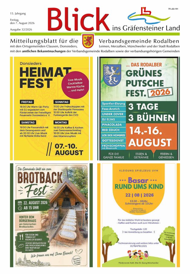 Blick ins Gräfensteiner Land VG Rodalben Titelblatt 32/2026