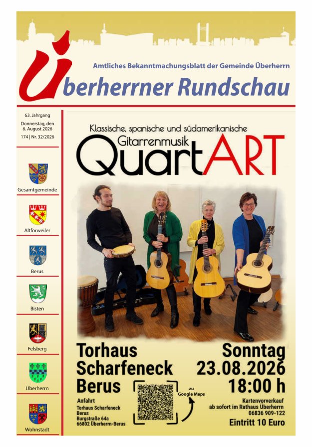 Überherrner Rundschau Titelblatt 32/2026