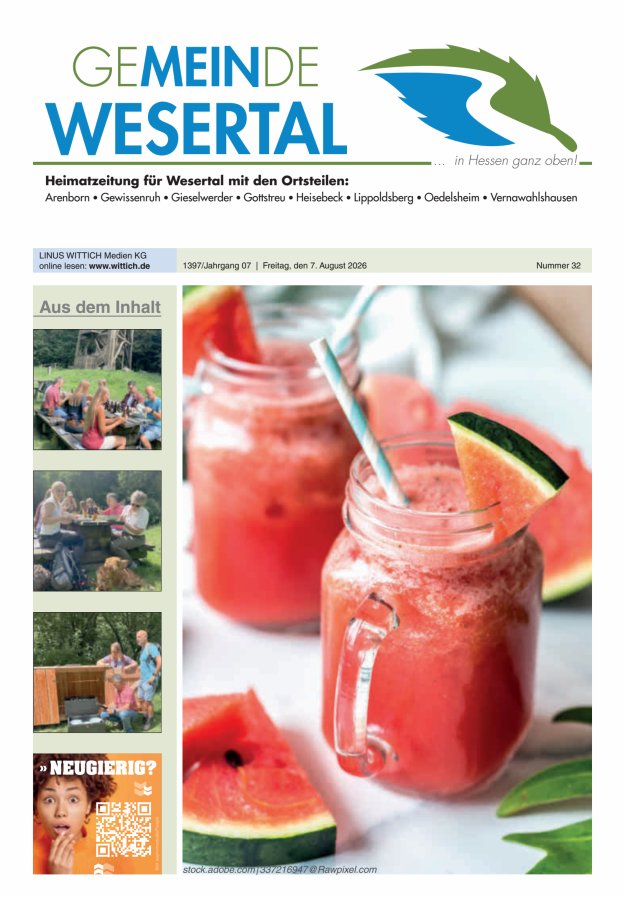 Wesertal Titelblatt 32/2026