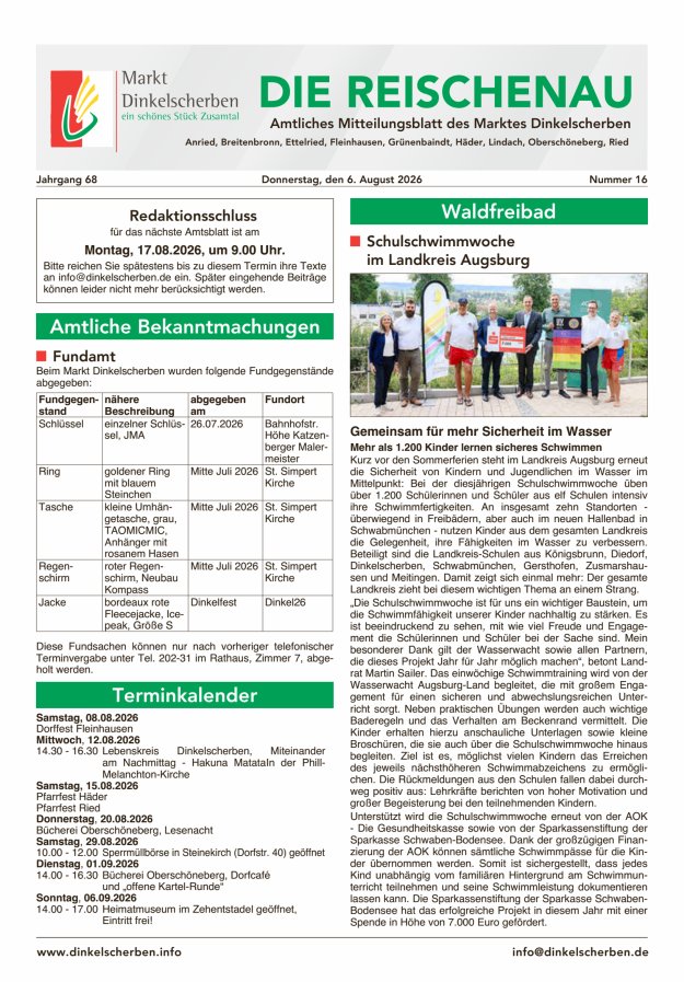 Die Reischenau Titelblatt 16/2026