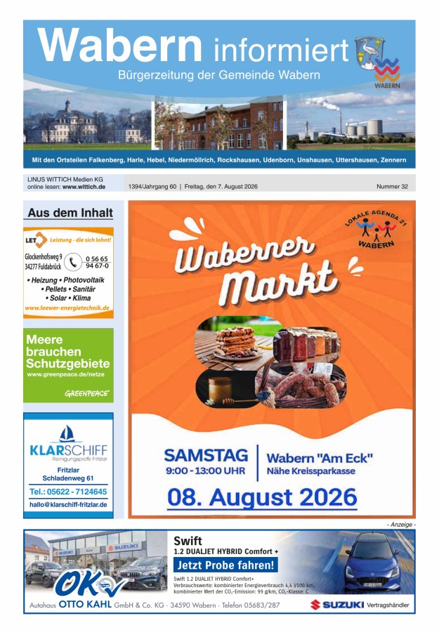 Wabern informiert Titelblatt 32/2026