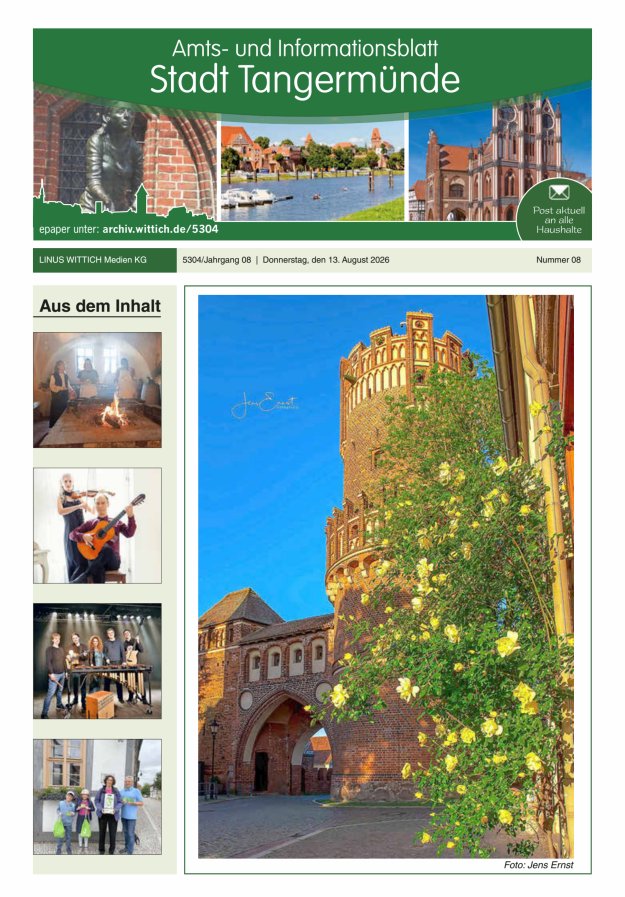 Tangermünde Titelblatt 08/2026