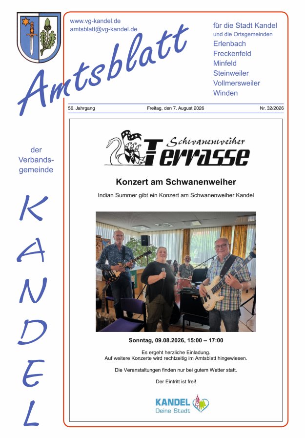Amtsblatt VG Kandel Titelblatt 32/2026