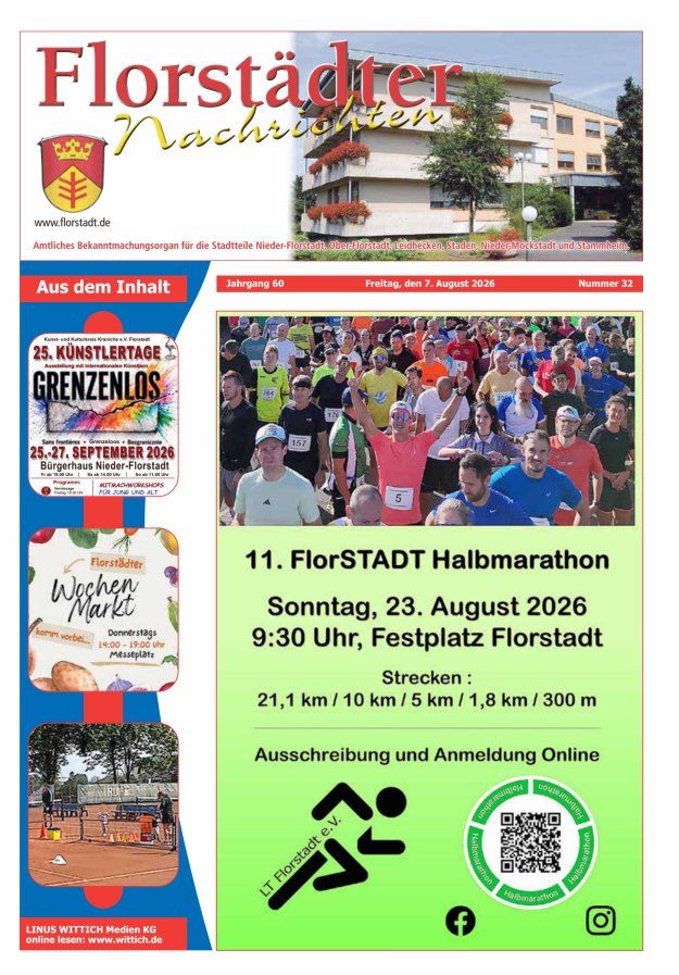 Florstädter Nachrichten Titelblatt 32/2026