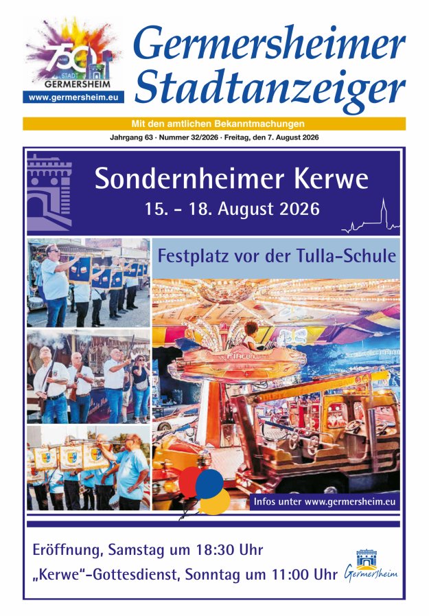 Germersheimer Stadtanzeiger Titelblatt 32/2026