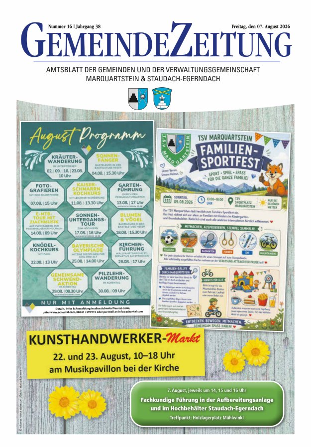 Marquartsteiner und Staudach-Egerndacher Nachrichten Titelblatt 16/2026