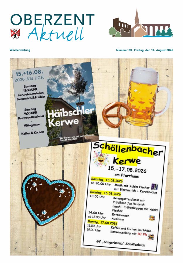 Oberzent aktuell Titelblatt 33/2026