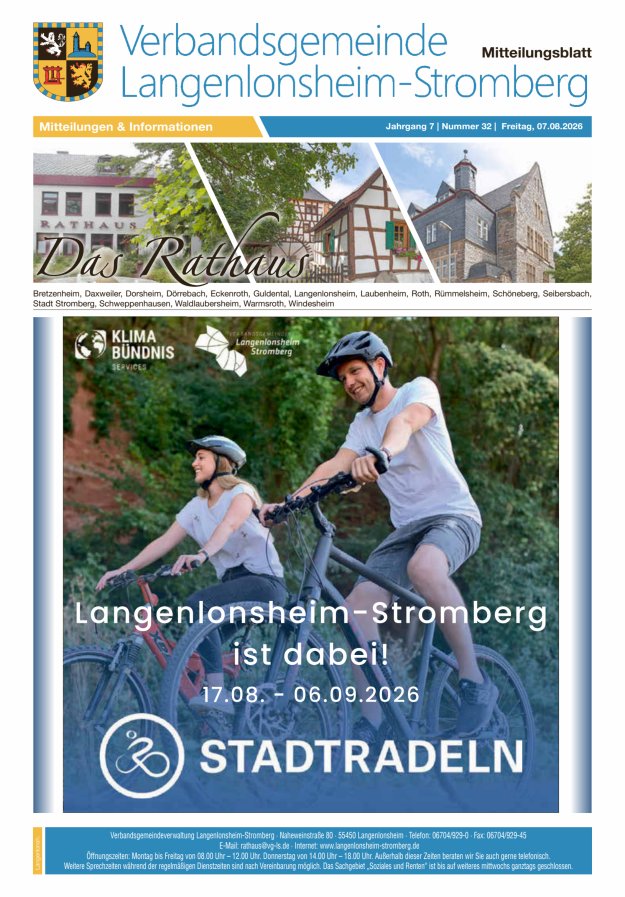 Das Rathaus - MTB d VG Langenlonsheim-Stromberg Titelblatt 32/2026