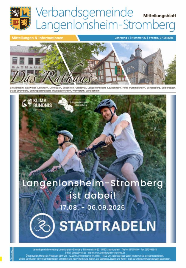 Das Rathaus - MTB d VG Langenlonsheim-Stromberg  Titelblatt 31/2026