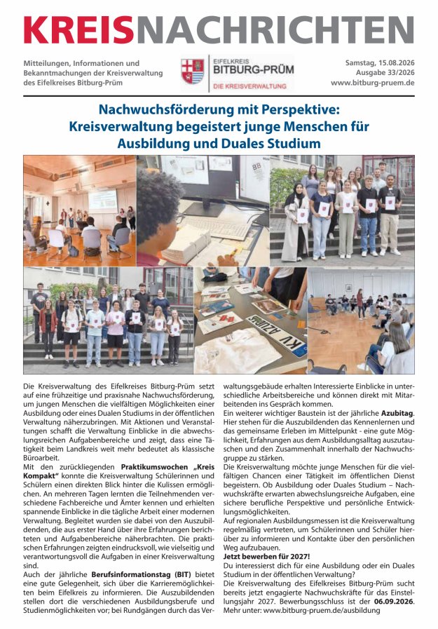 Kreis Bitburg-Prüm Titelblatt 33/2026