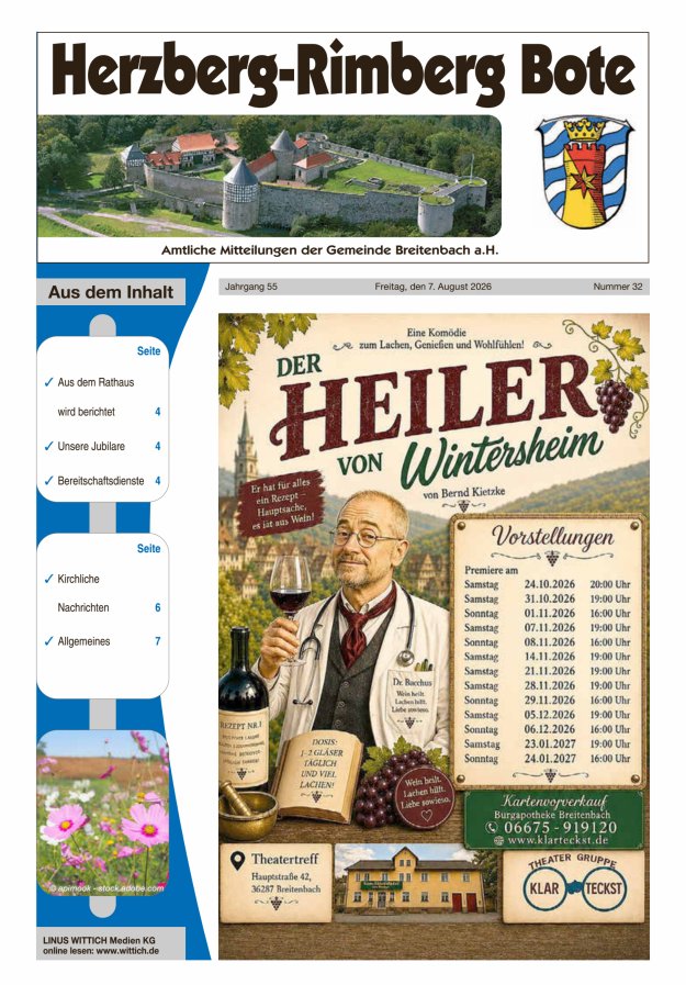 Herzberg-Rimberg Bote Titelblatt 32/2026