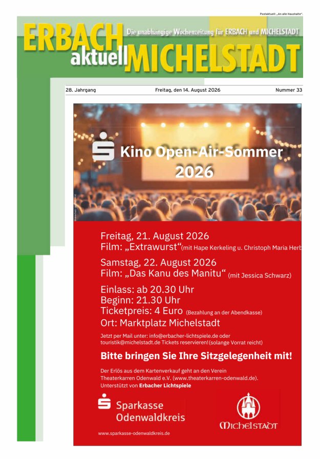 Erbach-Michelstadt aktuell Titelblatt 33/2026