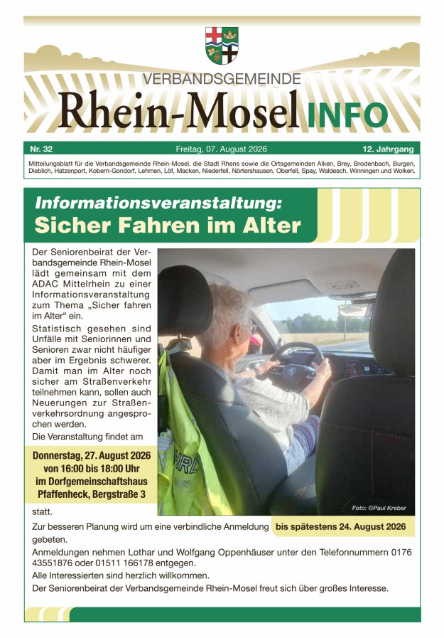 Rhein-Mosel Info Titelblatt 32/2026