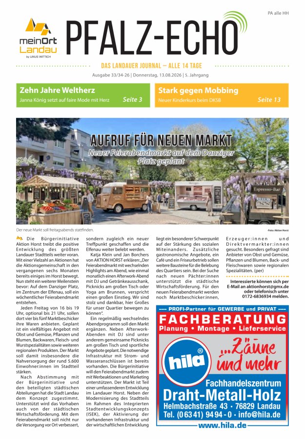 Pfalz-Echo Titelblatt 18/2026
