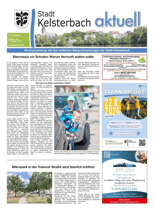 Kelsterbach aktuell Titelblatt 32/2026