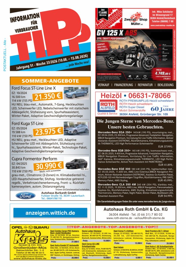 Tipp Vogelsberg Titelblatt 33/2026