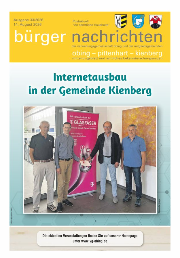Bürger Nachrichten Obing Pittenhart Kienberg Titelblatt 33/2026