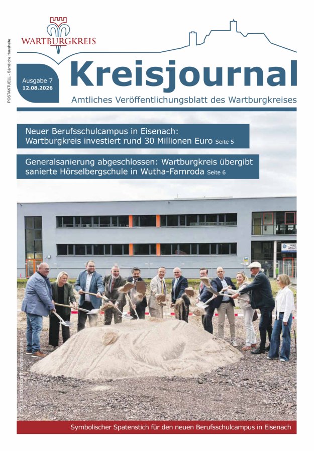 Kreisjournal - Amtliches Veröffentlichungsblatt des Wartburgkreises Titelblatt 07/2026
