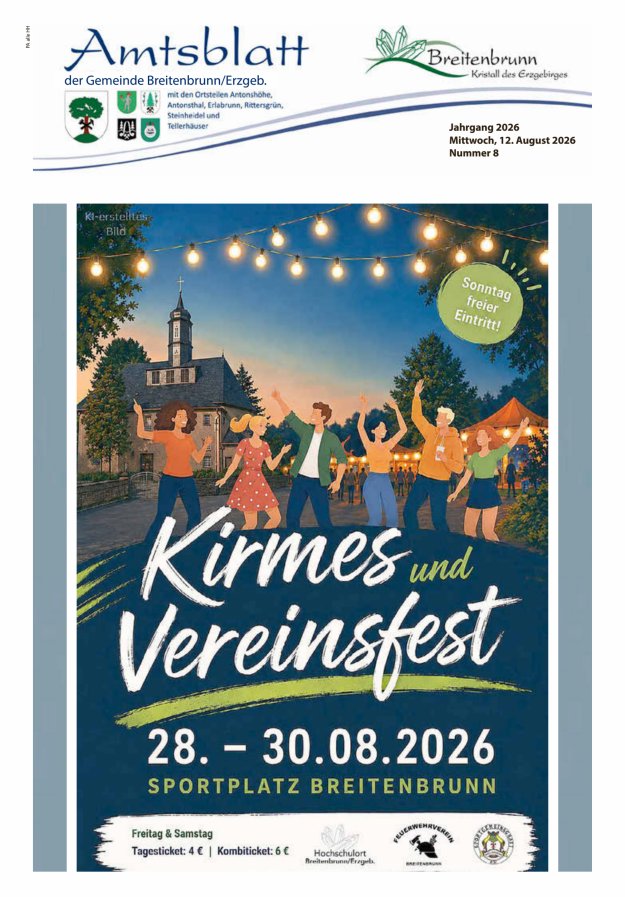 Amtsblatt der Gemeinde Breitenbrunn Titelblatt 08/2026