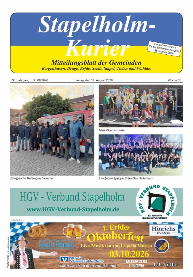 Stapelholm-Kurier Titelblatt 08/2026