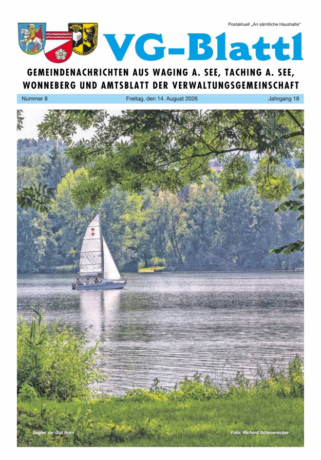 Gemeinde-Zeitung Waging a See Titelblatt 08/2026