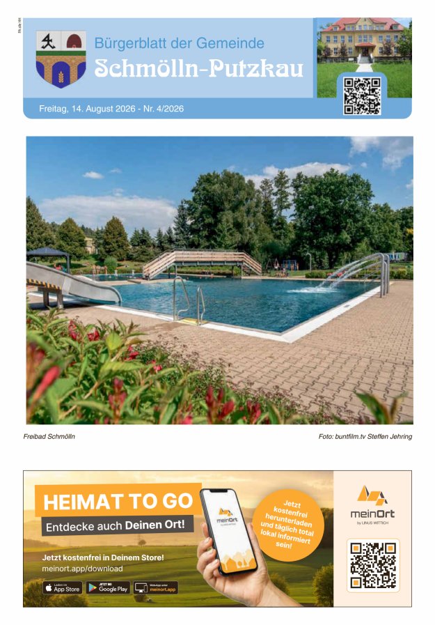 Bürgerblatt der Gemeinde Schmölln-Putzkau Titelblatt 04/2026