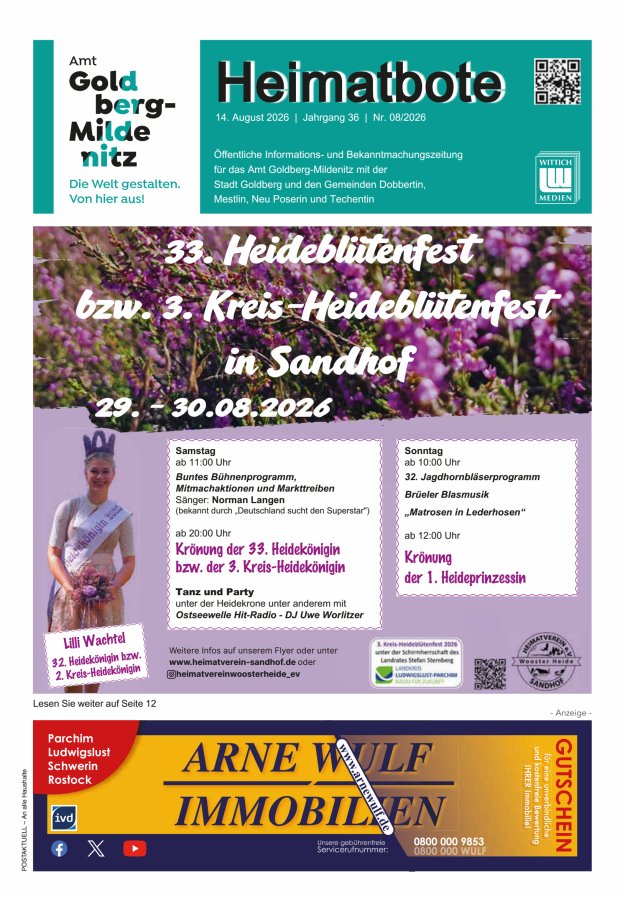 Heimatbote Titelblatt 08/2026