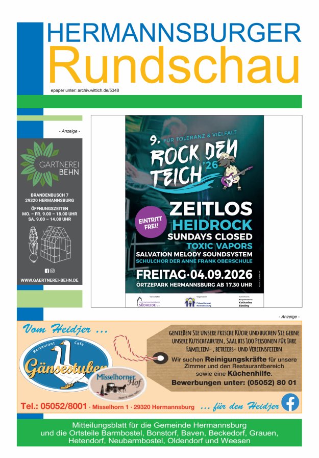 Hermannsburger Rundschau Titelblatt 08/2026