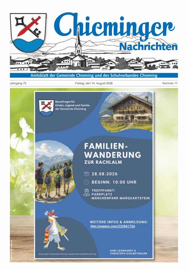 Chieminger Nachrichten Titelblatt 17/2026
