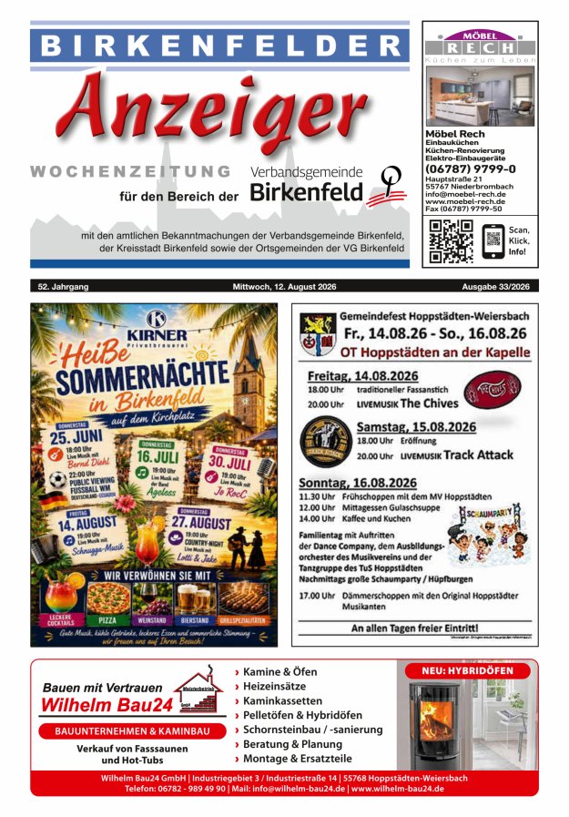 Birkenfelder Anzeiger Titelblatt 33/2026