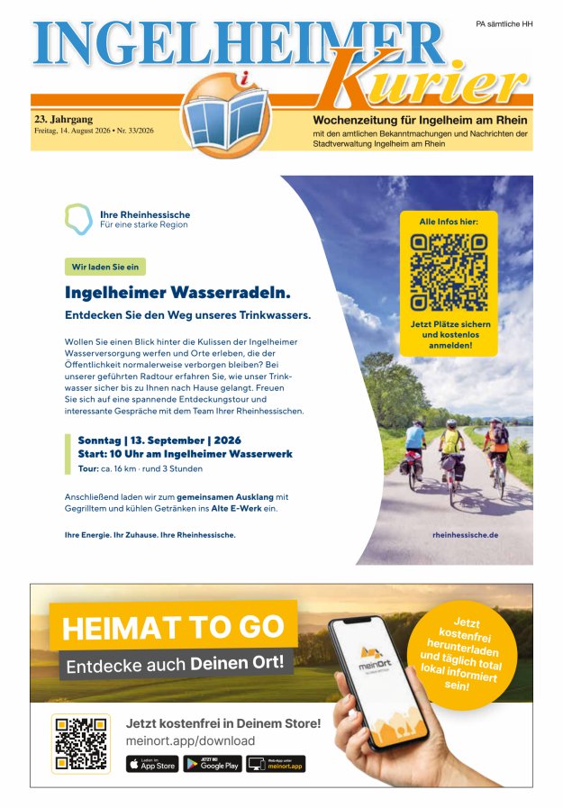 Ingelheimer Kurier Titelblatt 33/2026