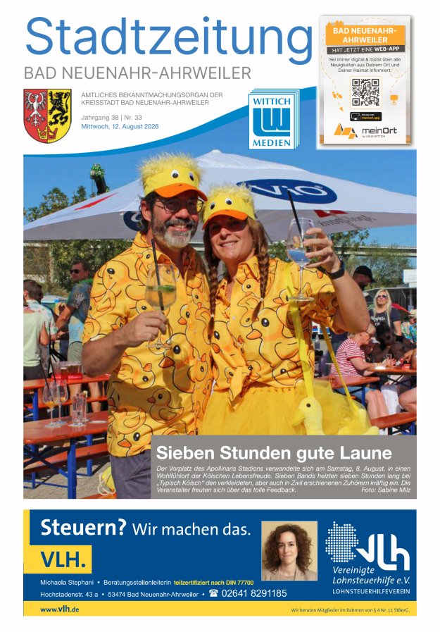 Stadtzeitung Bad Neuenahr-Ahrweiler Titelblatt 33/2026