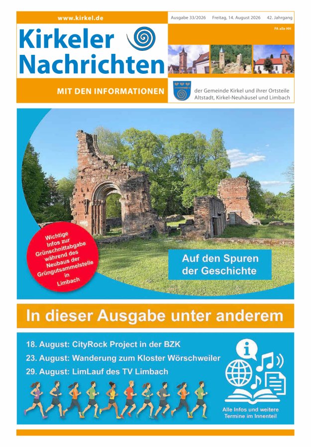 Kirkeler Nachrichten Titelblatt 33/2026