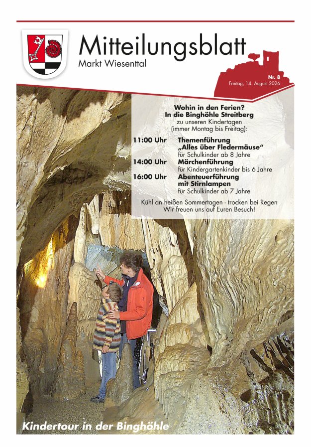 Mitteilungsblatt Markt Wiesenttal Titelblatt 08/2026