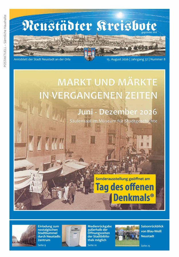 Neustädter Kreisbote Titelblatt 08/2026