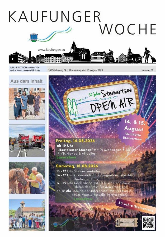 Kaufunger Woche Titelblatt 33/2026