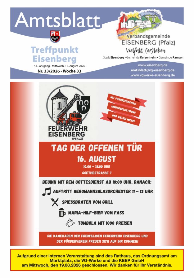 Treffpunkt Eisenberg Titelblatt 33/2026