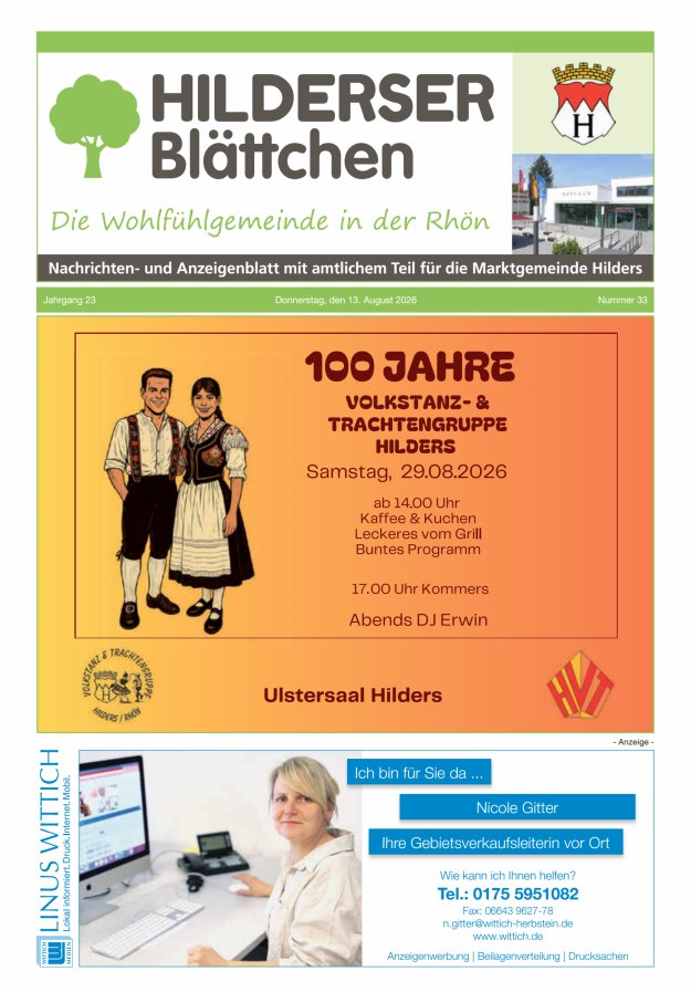 Hilderser Blättchen Titelblatt 33/2026