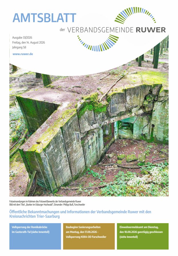 Amtsblatt VG Ruwer Titelblatt 33/2026