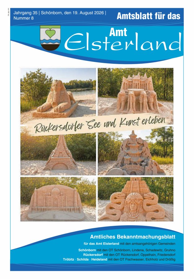 Amtsblatt für das Amt Elsterland Titelblatt 08/2026